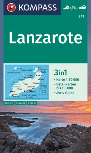 Wandelkaart 241 Lanzarote Canarische Eilanden - Kompass