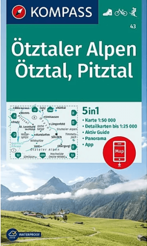 Wandelkaart 43 Ötztaler Alpen- Ötztal & Pitztal - Kompass