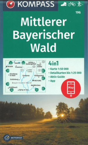 Wandelkaart 196 Mittlerer Bayerischer Wald - Kompass