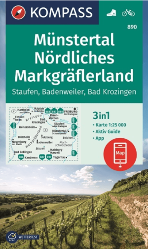 Wandelkaart 890 Münstertal & Nördliches Markgräflerland - Kompass