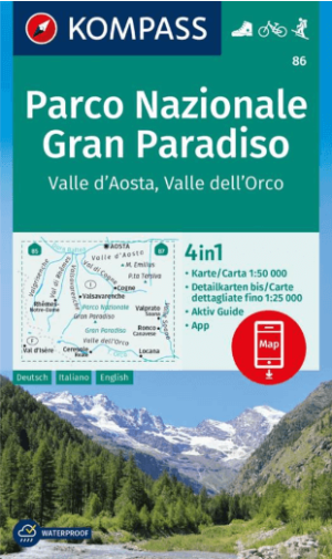 Wandelkaart 086 Gran Paradiso NP & Valle d' Aosta - Kompass