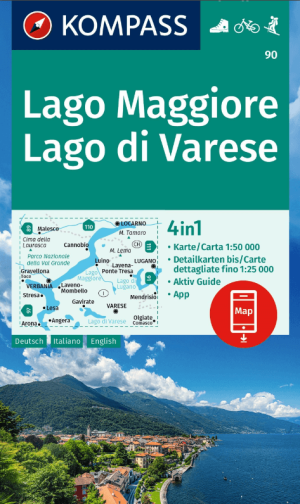 Wandelkaart 90 Lago Maggiore & Lago di Varese - Kompass