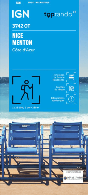 Wandelkaart 3742 OT Nice- Menton en Côte d'Azur - IGN