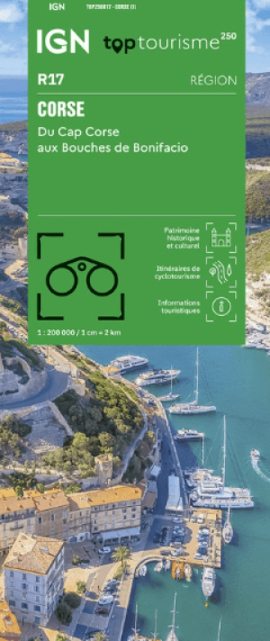 Landkaart Wegenkaart D17 Corse Corsica TOP250 - IGN