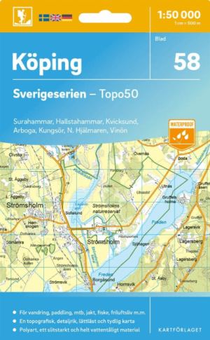 Wandelkaart 58 Sverigeserien Köping - Norstedts
