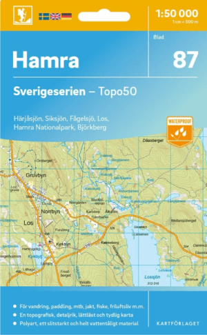 Wandelkaart 87 Sverigeserien Hamra - Norstedts