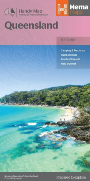 Landkaart Wegenkaart Queensland state handy - Hema