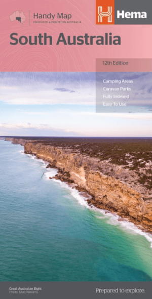 Landkaart Wegenkaart South Australia state handy map - Hema