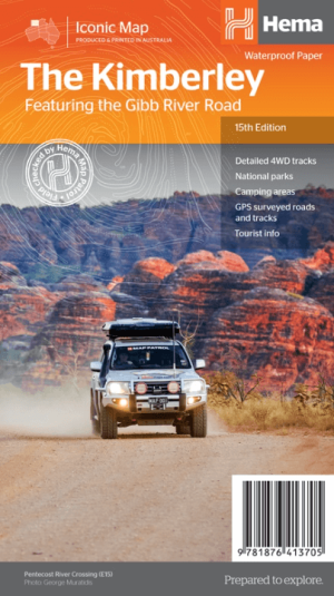 Landkaart Wegnkaart Kimberley Iconic Map, Gibb River road - Hema