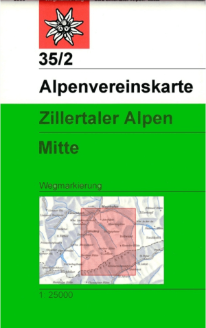 Wandelkaart 35/2 Zillertaler Alpen Mitte - Deutcher Alpenverein