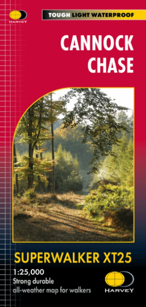Wandelkaart XT25 Cannock Chase AONB - Harvey Maps