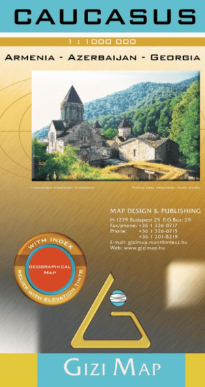 Landkaart Geografische Wegenkaart Armenië- Azerbeidzjan & Georgië
