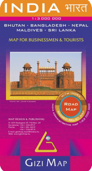 Landkaart Geografische Wegenkaart India - GiziMaps