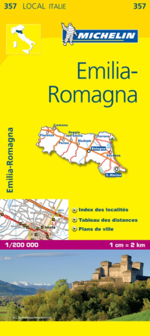 Landkaart Wegenkaart 357 Emilia-Romagna Italië - Michelin