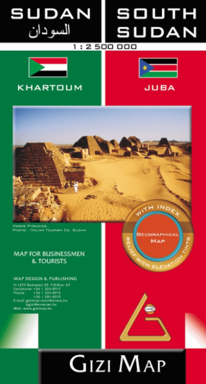 Landkaart Geografische wegenkaart Sudan & Sudan Zuid - GiziMaps