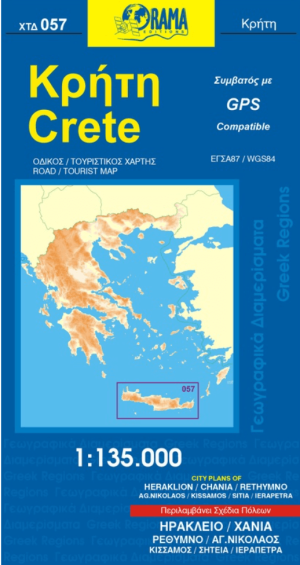 Landkaart Wegenkaart 057 Kreta Griekenland - Orama Editions