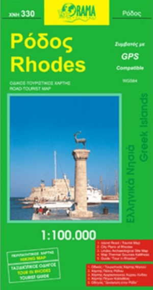 Landkaart Wegenkaart 330 Rhodos - Orama Editions