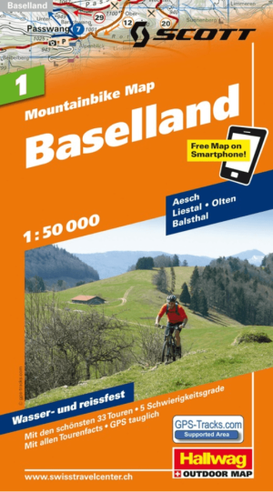Mountainbike kaart 01 Baselland Zwitserland - Hallwag