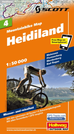 Mountainbike kaart 04 Heidiland - Hallwag