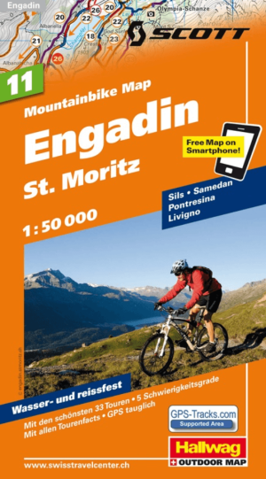 Mountainbike kaart 11 Engadin & Sankt-Moritz - Hallwag