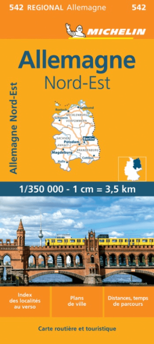 Landkaart Wegenkaart 542 Noord-Oost Duitsland - Michelin