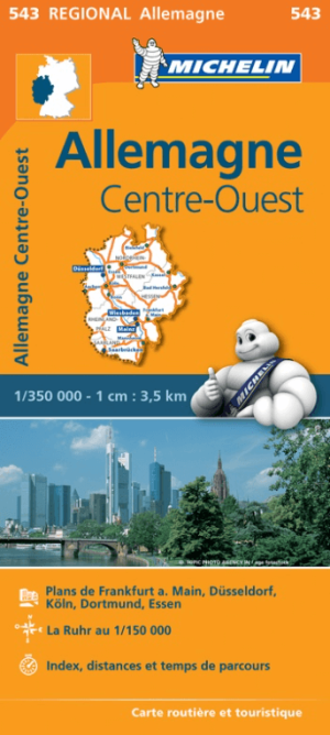 Landkaart Wegenkaart 543 Midden- & West Duitsland - Michelin