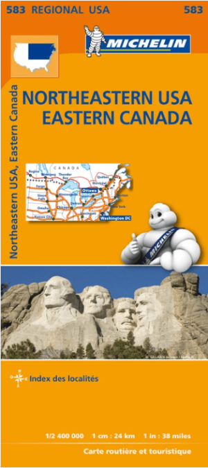 Wegenkaart Landkaart 583 Noord-Oost USA & Canada Oost - Michelin