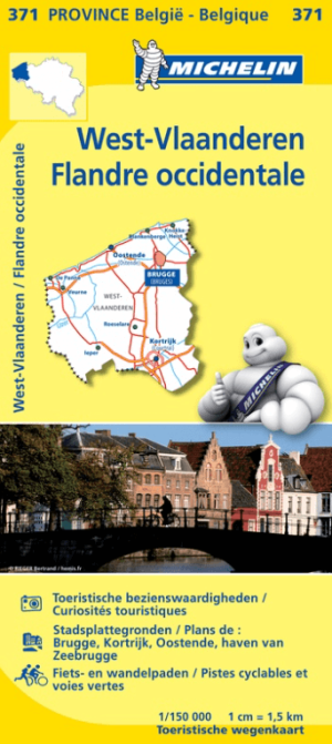 Landkaart Wegenkaart 371 West-Vlaanderen - Michelin