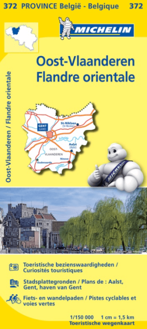 Landkaart Wegenkaart 372 Oost-Vlaanderen - Michelin