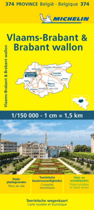 Landkaart Wegenkaart 374 Vlaams & Waals Brabant - Michelin