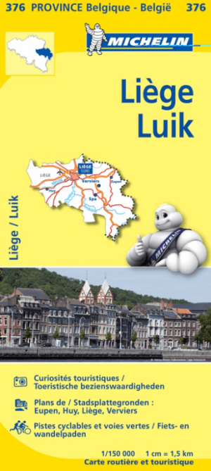 Landkaart Wegenkaart 376 Luik/Liège - Michelin