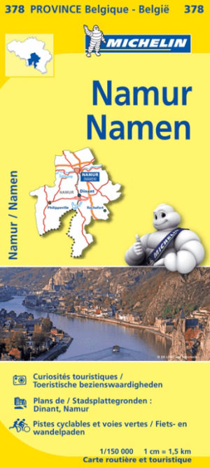 Landkaart Wegenkaart 378 Namen/Namur - Michelin