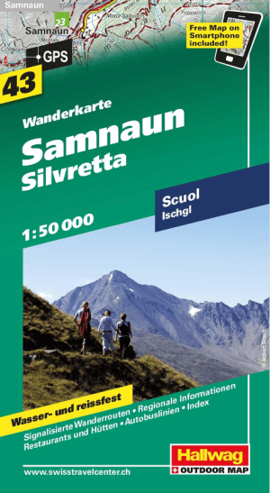 Wandelkaart WK.43 Samnaun & Silvretta - Hallwag