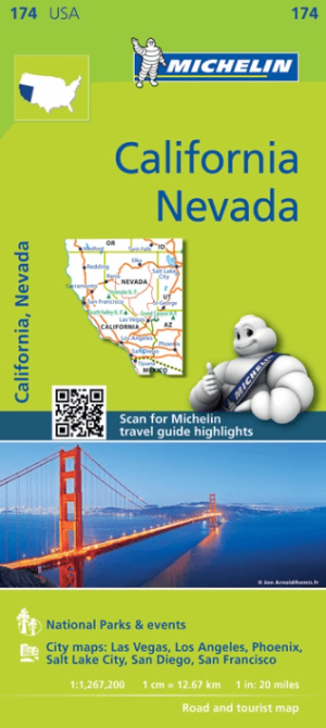 Landkaart Wegenkaart 174 California & Nevada - Michelin