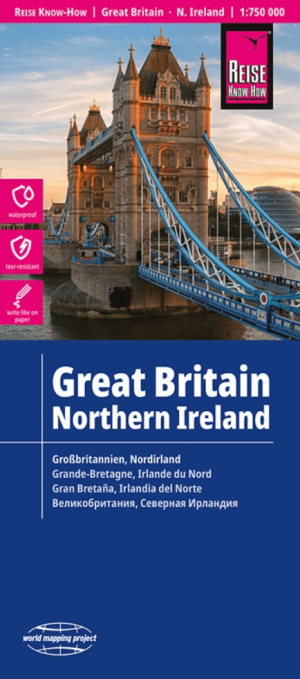 Landkaart Wegenkaart Groot-Brittannië - Reise Know-How Verlag
