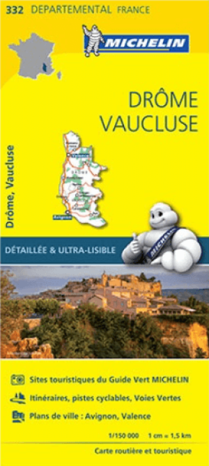 Landkaart Wegenkaart 332 Drôme & Vaucluse - Michelin