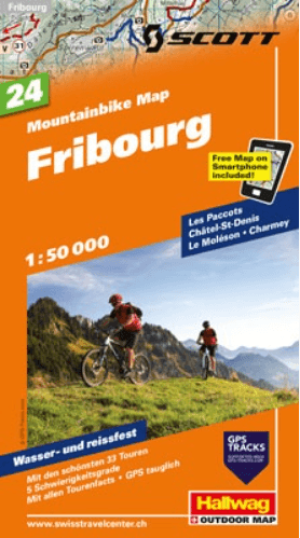 Mountainbike kaart 24 Gruyère & Glâne - Hallwag