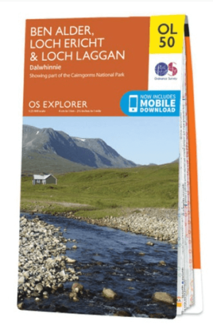 Wandelkaart OL50 Ben Alder, Loch Ericht & Laggan - OS