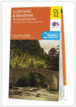 Wandelkaart OL52 Glen Shee, Braemar & Cairnwell - OS