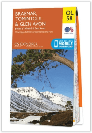 Wandelkaart OL58 Braemar, Tomintoul & Glen Avon - OS