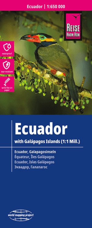 Landkaart Wegenkaart Ecuador & Galapagos - Reise Know-How Verlag