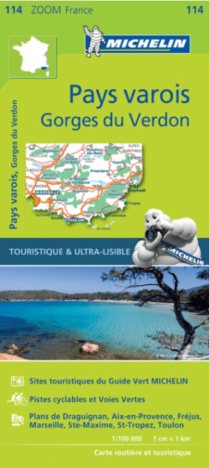 Landkaart Wegenkaart 114 Pays Varois- Gorges de Verdon - Michelin