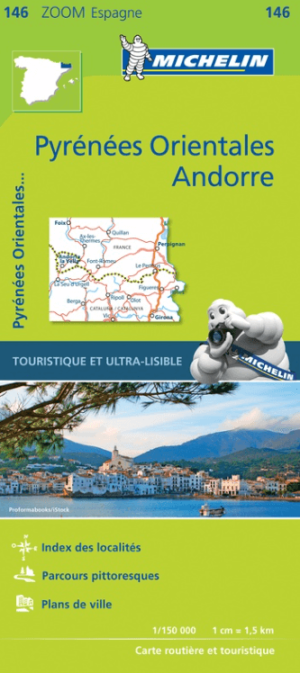 Landkaart Wegenkaart 146 Pyrénées orientales & Andorra - Michelin