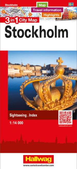 Stadskaart Plattegrond Stockholm Sweden 3 in 1 CityMap - Hallwag