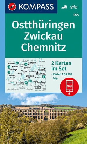Wandelkaart 804 Ostthüringen, Zwickau & Chemnitz - Kompass