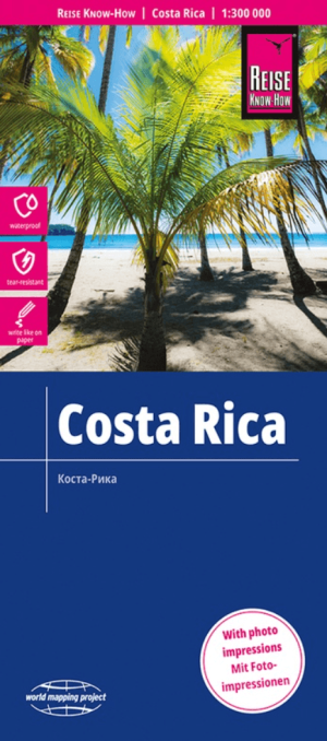 Landkaart Wegenkaart Costa Rica - Reise Know-How Verlag