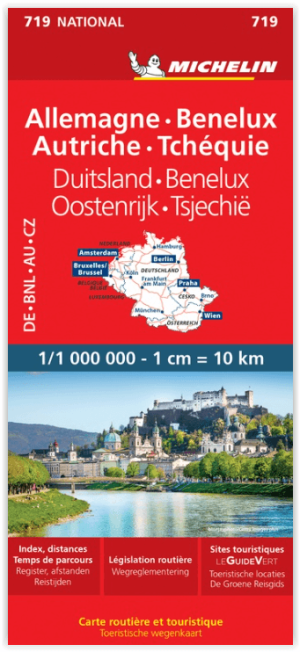 Landkaart Wegenkaart 719 Duitsland- Benelux- Oostenrijk- Michelin