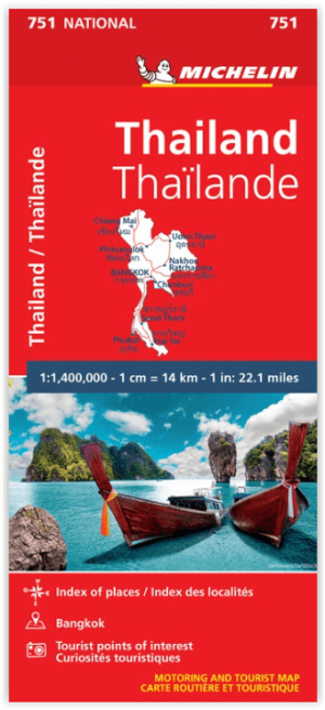Landkaart Wegenkaart 751 Thailand - Michelin