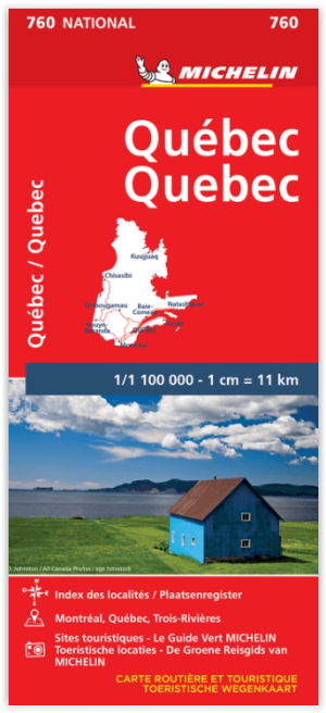 Landkaart Wegenkaart 760 Quebec - Michelin