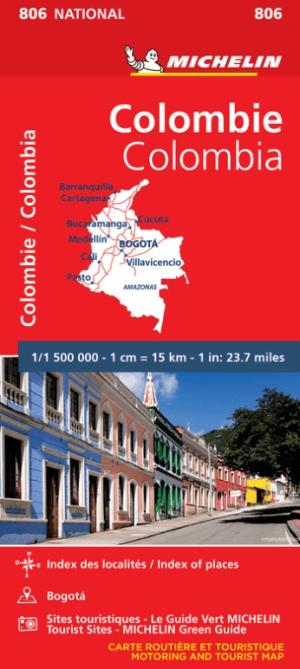 Wegenkaart Landkaart  806 Colombië Zuid-Amerika - Michelin